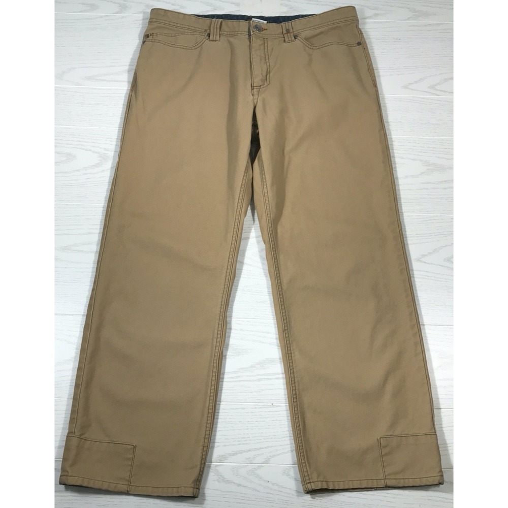 Columbia Wide Leg Canvas Pants Men 36x30 Brown Cotton Blend Hiking Outdoors Y2K